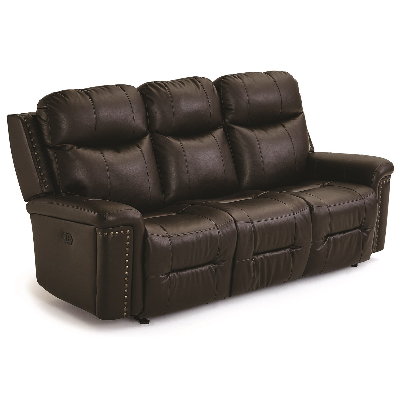 Space Saver Reclining Sofa with Power Tilt Headrests and USB Ports